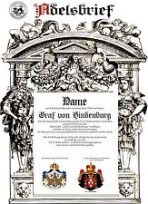 Adelstitel = GRAF / GRÄFIN von HINDENBURG =