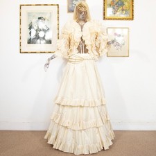 Vintage 1970er Elfenbein Seide