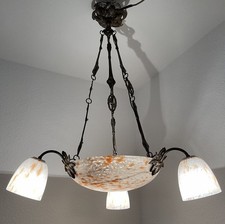 French Art Deco Kronleuchter Deckenlampe Chandelier, um 1930