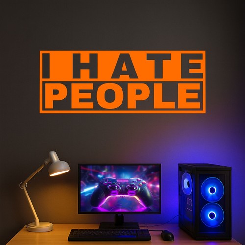 Hate people wandtattoo ich - i,