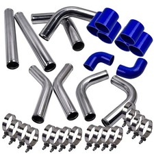 2.5" UNIVERSAL TURBO INTERCOOLER PIPING KIT W/PIPE mit BLUE HOSES top return