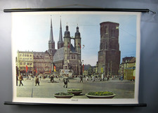 alte Schulwandkarte Stadt