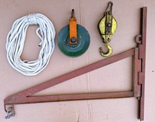 Größe Umlenkrolle + Haken Klappbock + Seil + Ausleger schwenkbar
