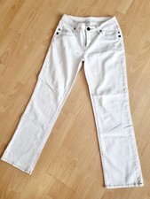 Jeans Trendfarbe Weiß  Akzentstickerei/Naht braun u. silber, Nieten schwarz Gr38