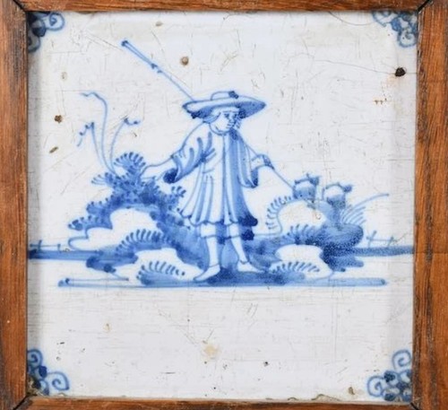 Delft fayence fliese - delft, 18.jh
