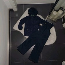 Matschanzug Fleece gefüttert 98 104 dunkelblau Regenjacke Schneehose TopZustand