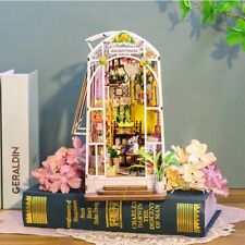 DIY Bücherecke Garten Puppenhaus Miniatur Holz Bücherregal Modellbausatz Geschenk
