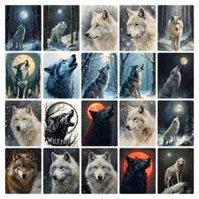 Wolf Kunstdruck Tier Motiv Poster Dekoration Wohndesign Bild Vintage Stil Druck