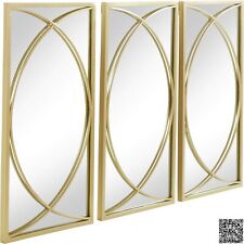 Leonique Wand Deko Glas Spiegel NOYON 3er-Set Metall Gold 60x91x2cm