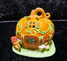 PARTYLITE Biskuit Porzellan - Teelichthaus/Kürbishaus - Herbst,Halloween Dekor