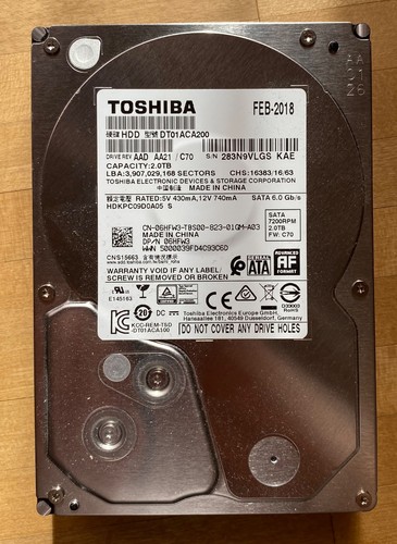 Toshiba sata 6gb s - 2, tb