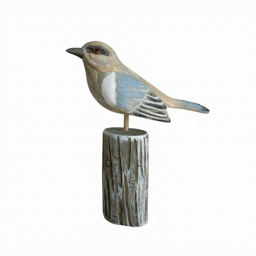 Vogel auf holzsockel rustikal - holzsockel,