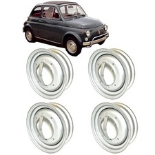 Set 4 Rad Wheel IN Eisen Genehmigt für Fiat 500 Oldtimer Hohe Qualität 3,50x12