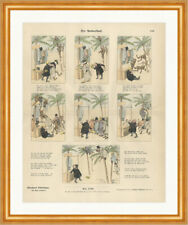 Der Ausverkauf Meissl Mann Palme Affe Rock Münchener Bilderbogen 1158 Gerahmt