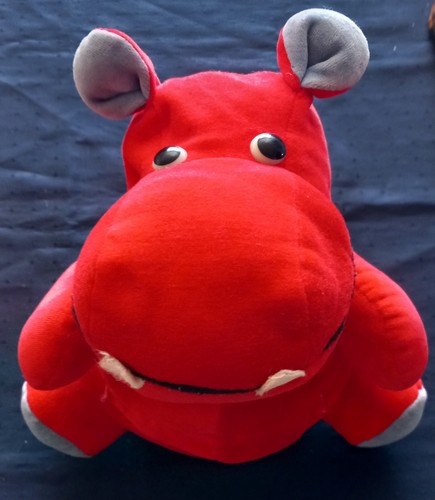 Nilpferd plüschtier rot 30cm - nilpferd,