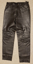 Schwarze Lederhose „RABERG“ Größe L / W 35 Echtleder