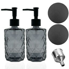 2er Set Seifenspender Schwarz 330ml Glas Pumpspender Spülmittel Badezimmer Küche
