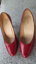 Damen Gabor Halbschuhe -  rote High-Heel aus Lack - Pumps Gr. 7