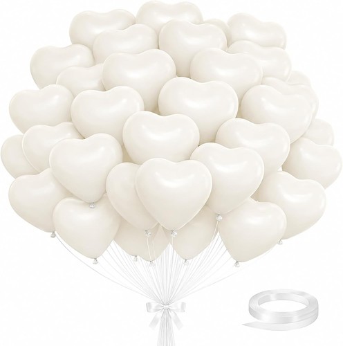 Weiße herz luftballons - weiße, herz-luftballons