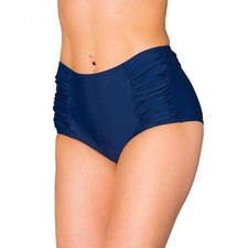 Aquarti Damen Bikinihose mit Hoher Taille und Raffung
