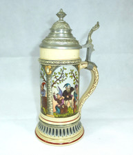 Geritzter Bierkrug Krug Reinhold Hanke Fabrik um 1900