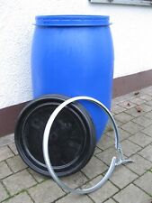 120 L Futterfass Futterfaß Deckelfass blau