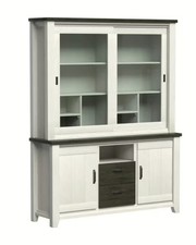 Natura Buffetschrank Lebensart Wellington Vollholz Akazie Weiß Gebürstet