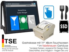 TSE KASSE MIT GROSSEM TOUCHSCREEN TISCH UND WANDVERSION SSD FÜR GASTRONOMIE KA62