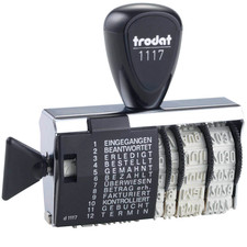 Trodat 1117 Classic Datums- und Wortbandstempel, Monat abgekürzt 6x56 mm schwarz