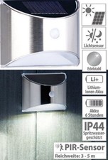 Solarleuchte Solar LED Lampe Wandleuchte Wegeleuchte WL130  Bewegungsmelder Akku