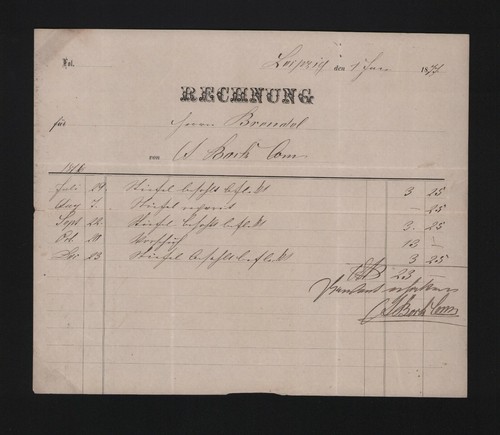 Leipzig rechnung 1877 a - 1877,,