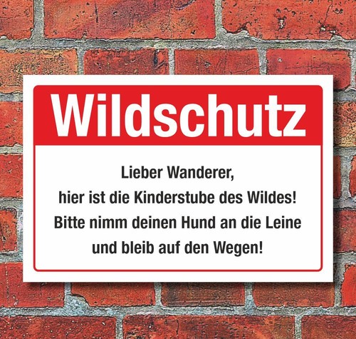 Schild wildschutz - schild,