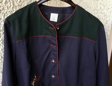Damen Trachtenjacke Gr. 42 Blau-Grün Neuwertig