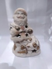 Weihnachtsmann Teelichthalter, mit Sack Keramik; H=13cm