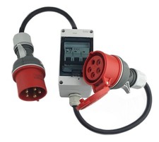 Starkstrom Adapter 32A Stecker auf 16A Kupplung, Sicherung 16 "C", 32A auf 16A