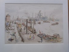 Hilde HUDEMANN 1914-2005 Aquarell-Feder-Z. 1958 Kaispeicher A (Elbphilharmonie).