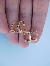 Selten Kunst Deko Sloan & Co. New York 14K Gold Pferd Steigbügel Manschetten
