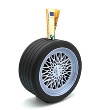 Geldgeschenk Reifen mit Felge