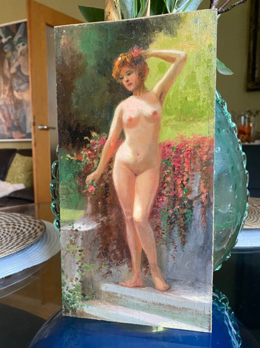 Frau blühendem - (nude), im