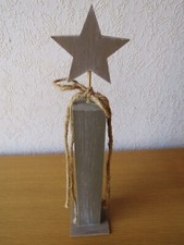 ?Deko, Holz Stele, Holzsäule mit Stern und Kordel, Weihnachten ?