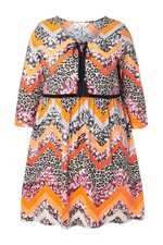 MIAMODA Damen große Größen Longshirt Zacken und Animalmuster 3 4 Ärmel 843193