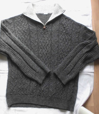 TOP! Herren-Strick-Pulli mit Mischwollle in Gr.XXL, grau/beige SEHR GUTER ZUSTD