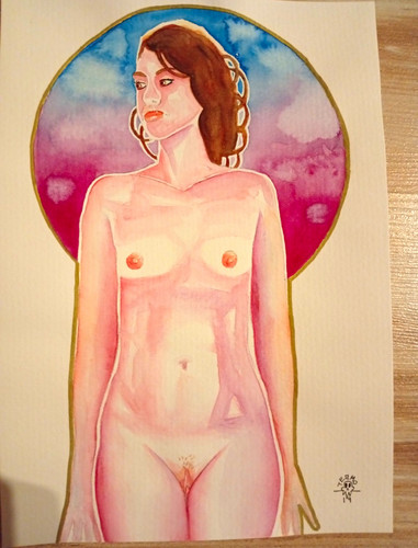 Aquarell gemälde akt - aquarell,