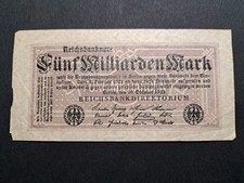 Fünf 5 Milliarden Mark 1923