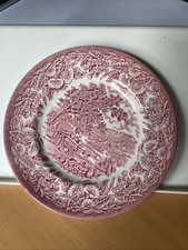 Old England EIT   TELLER  Kuchenteller rot Keramik Staffordshire  D 20 cm