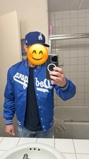 LA Dodgers Blue Satin Varsity