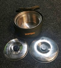 2er Set Kochtöpfe Kochen + Trakker Tasche "gelbes Logo" Angeln Carp Fishing TOP!