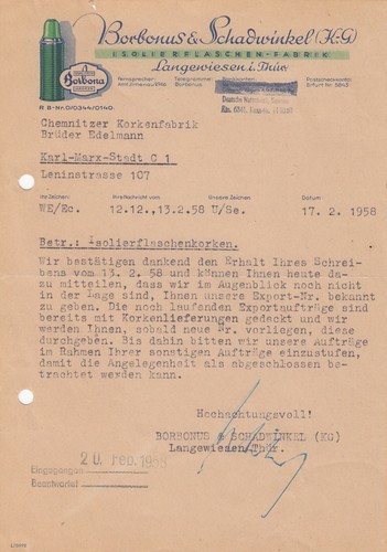 Ilmenau brief 1958 borbonus - brief,