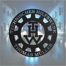 Geschenk für THW - Technisches Hilfswerk Metall Schild - Namensschild