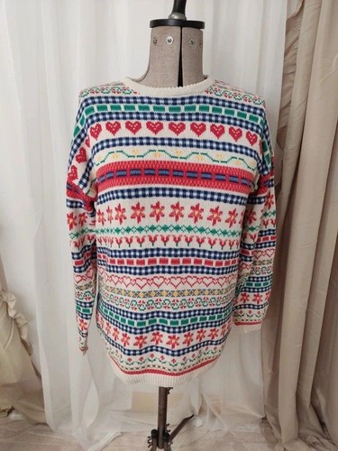 Vintage fair isle herz strick - isle,